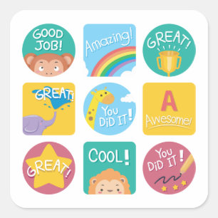 Achievement Labels Awesome Cool Great