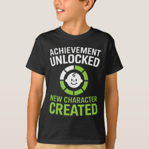 Achievement Unlocked Character Created Funny Gamer T-Shirt