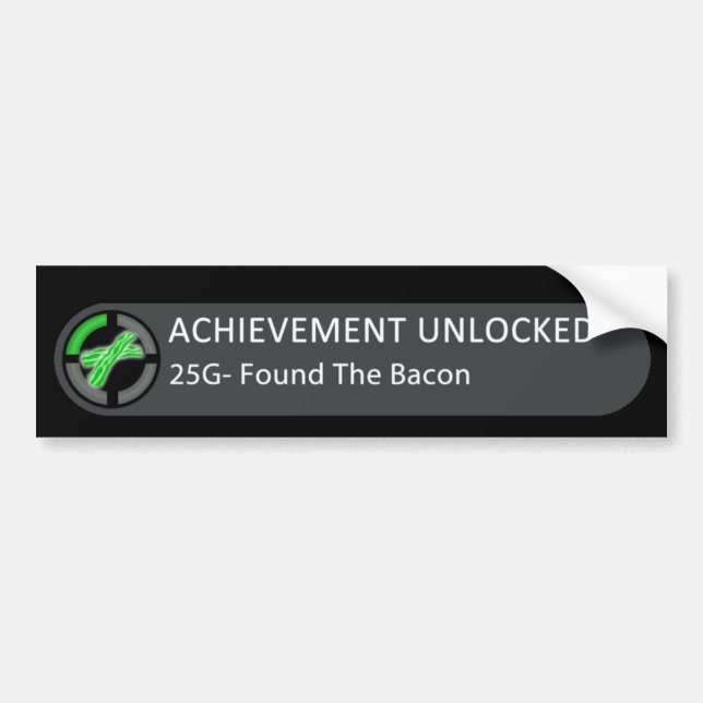 Achievement Unlocked Found Bacon Bumper Sticker (Front)