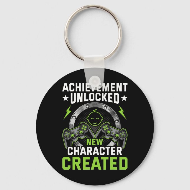 Achievement Unlocked New Character Created Video G Keychain (Front)