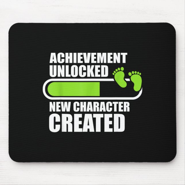 Achievement Unlocked New Character D Funny Pregnan Mouse Pad (Front)