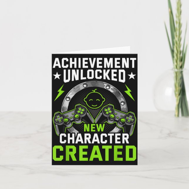 Achievement Unlocked New Character D Video Gamer  Card (Front)