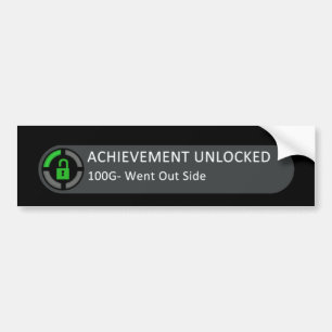 Achievement Unlocked Went Outside Bumper Sticker