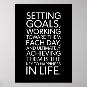 Achieving Goals Is Key To Happiness - Gym, Hustle Poster