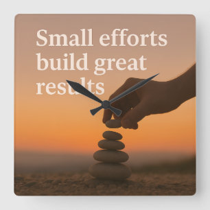 Achieving Greatness One Step at a Time   Square Wall Clock