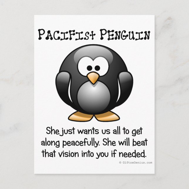 Achieving peace through violence postcard (Front)