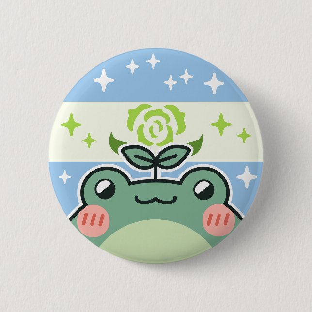 Achillean LGBT Pride Flag Frog 2 Inch Round Button (Front)