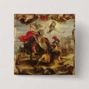 Achilles Defeating Hector, 1630-32 2 Inch Square Button