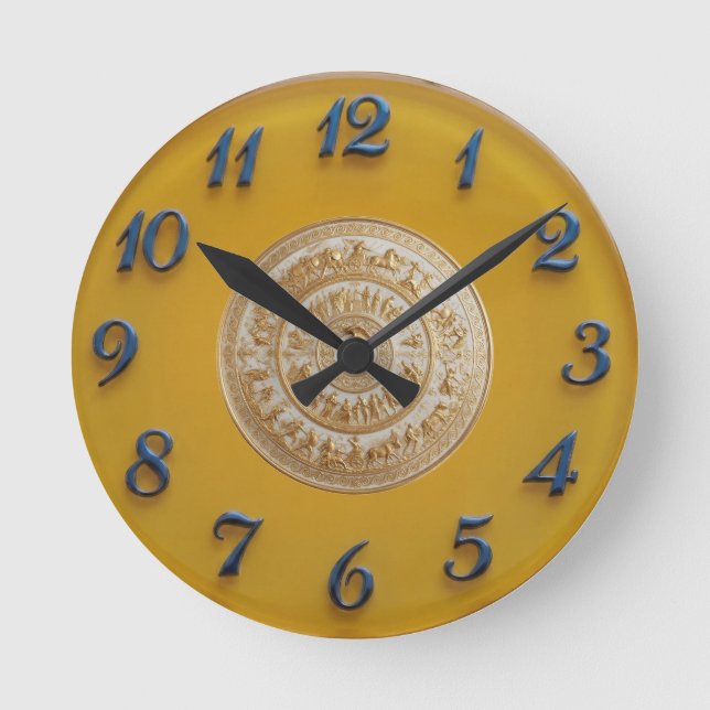 Achilles Shield Lemon Dial  Round Clock (Front)