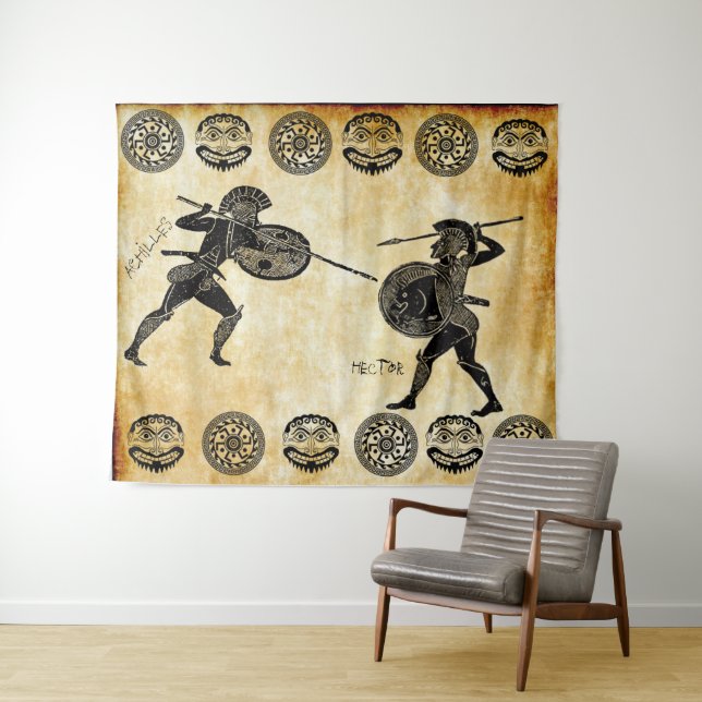 Achilles vs Hector Tapestry (In Situ (Horizontal))
