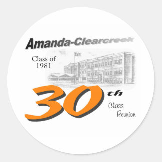 ACHS 30th class reunion logo Classic Round Sticker