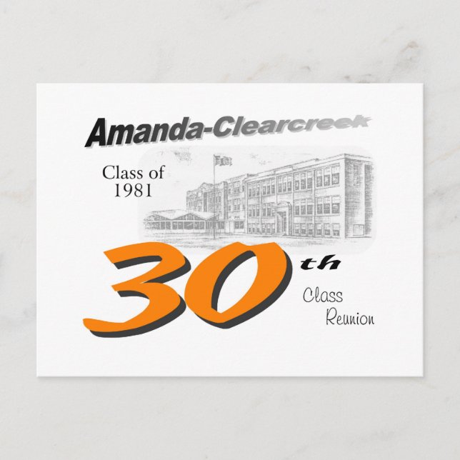 ACHS 30th class reunion logo Postcard (Front)