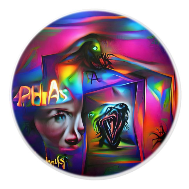 Achulophobia  ceramic knob (Front)