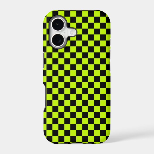 Acid green black checkerboard pattern (Verso)