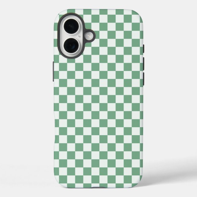 Acid green black checkerboard pattern Case-Mate iP iPhone Case (Back)
