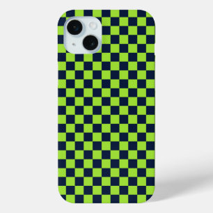 Acid green black checkerboard pattern Case-Mate iP iPhone 15 Mini Case