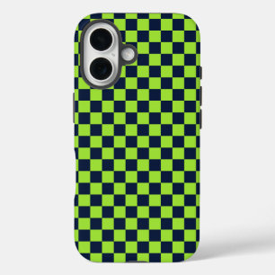 Acid green black checkerboard pattern Case-Mate iP iPhone 16 Case