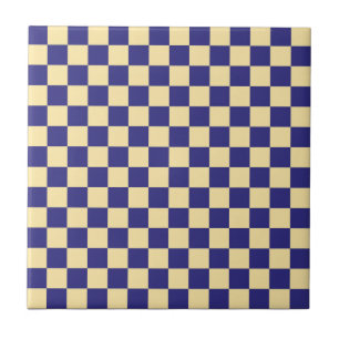 Acid green black checkerboard pattern ceramic tile