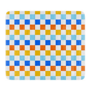 Acid green black checkerboard pattern cutting boar board