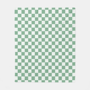 Acid green black checkerboard pattern fleece blank blanket