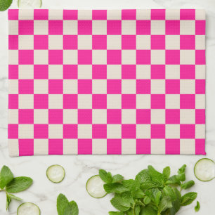 Acid green black checkerboard pattern kitchen towe towel