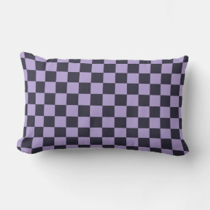Acid green black checkerboard pattern lumbar pillo pillow