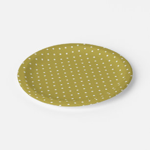 Acid green black checkerboard pattern paper plate