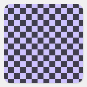 Acid green black checkerboard pattern square stick sticker