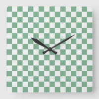 Acid green black checkerboard pattern square wall