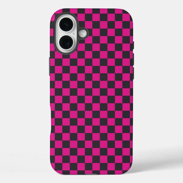 Acid green black chequerboard pattern Case-Mate iP iPhone Case (Back)