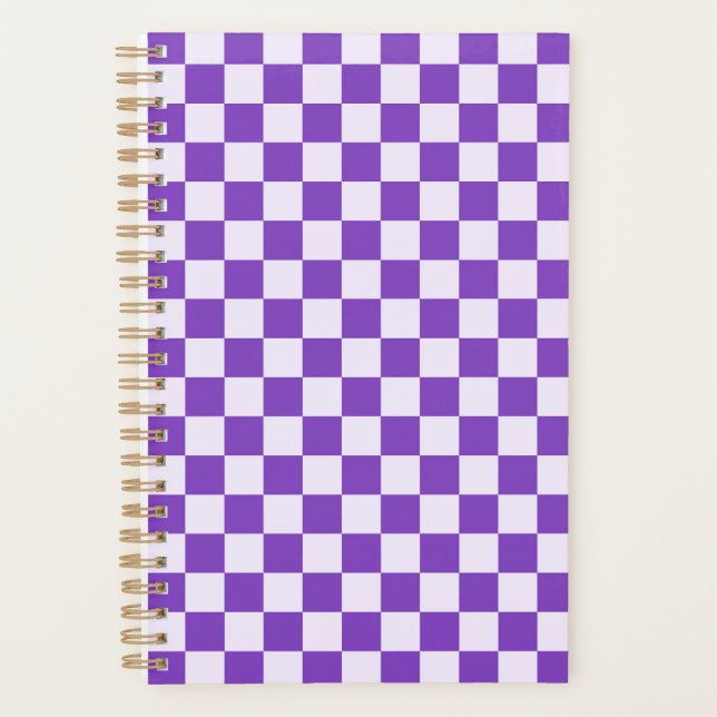 Acid green black chequerboard pattern planner (Front)