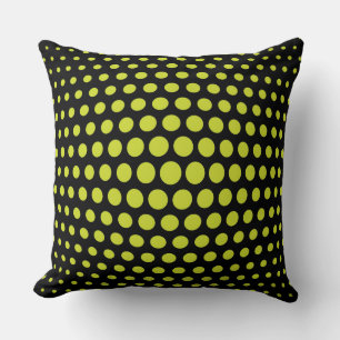 Acid Green Fish Eye Polka Dots Pattern Throw Pillow