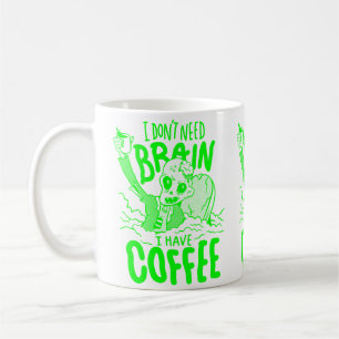 acid green halloween coffee drinking zombie coffee mug