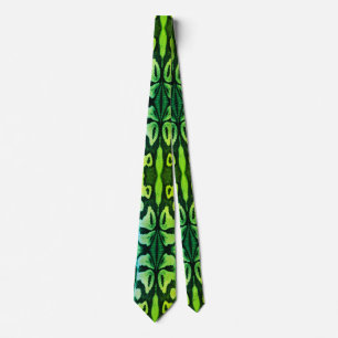 Acid Green Snake Skin Print Novelty Party Neck Tie