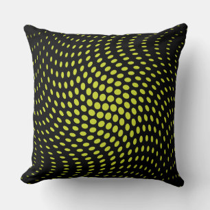 Acid Green Twist Polka Dots Pattern Throw Pillow