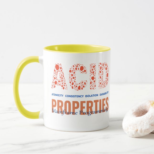 ACID Properties in Mainframe Programming Mug (With Donut)
