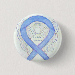 Acid Reflux Awareness Periwinkle Ribbon Angel Pins