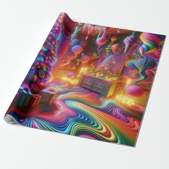 Acid Trip Christmas  Wrapping Paper (Unrolled)