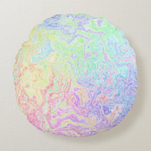 Acid Trip Swirls Round Pillow