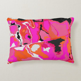 Acid Vivid Digital Psychedelic Bright Background.  Accent Pillow