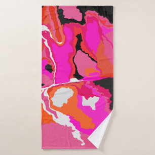 Acid Vivid Digital Psychedelic Bright Background. Bath Towel