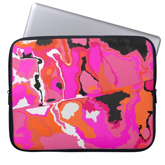 Acid Vivid Digital Psychedelic Bright Background.  Laptop Sleeve (Front)