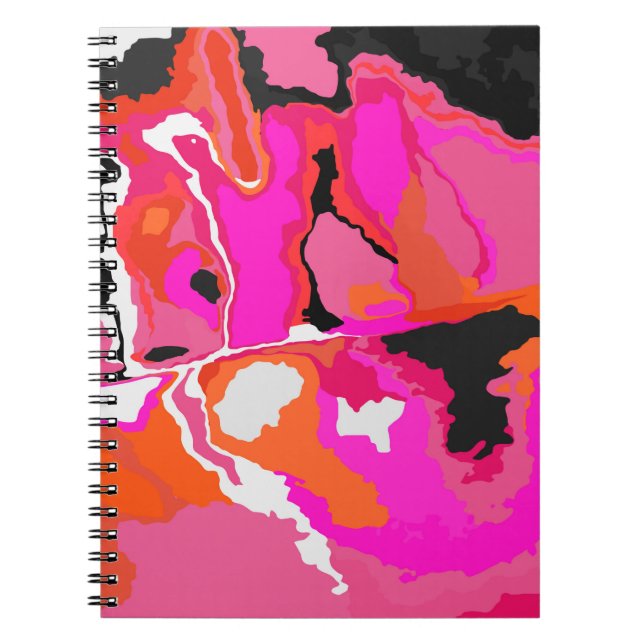 Acid Vivid Digital Psychedelic Bright Background.  Notebook (Front)