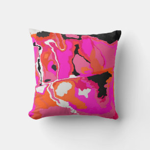 Acid Vivid Digital Psychedelic Bright Background. Throw Pillow