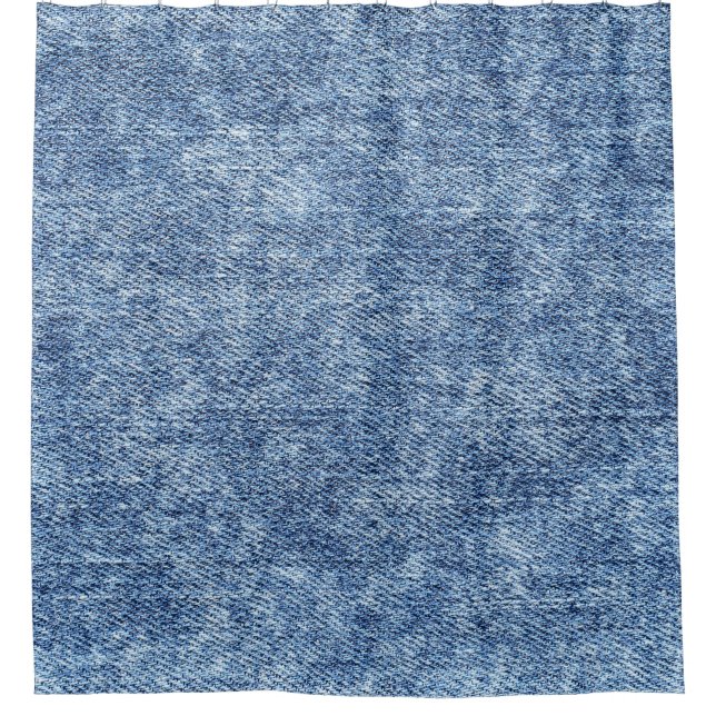 Acid wash blue denim, close-up texture. (Front)