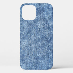 Acid wash blue denim, close-up texture. iPhone 12 case