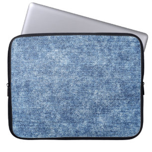 Acid wash blue denim, close-up texture. laptop sleeve