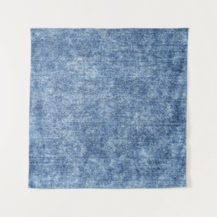 Acid wash blue denim, close-up texture. tapestry