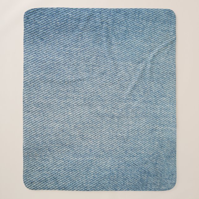 Acid wash blue jeans, denim texture. sherpa blanket (Front)