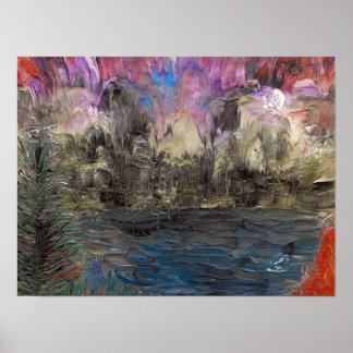 Acid washed landscape poster